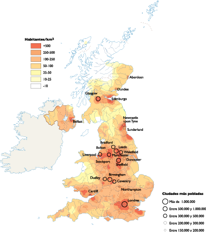United Kingdom Population eps map vector