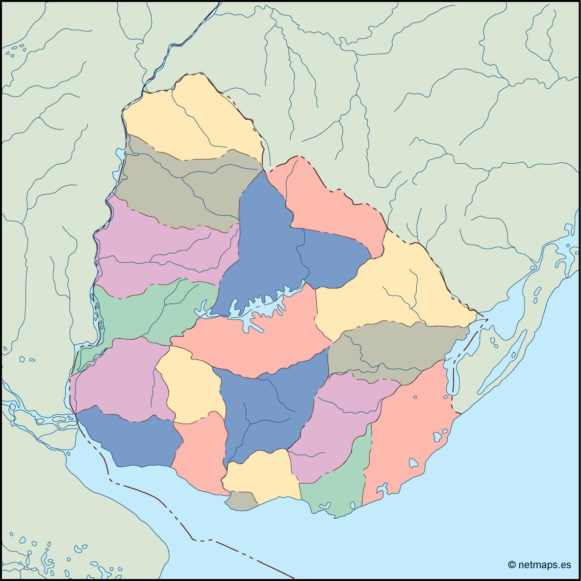 Uruguay blind eps map vector