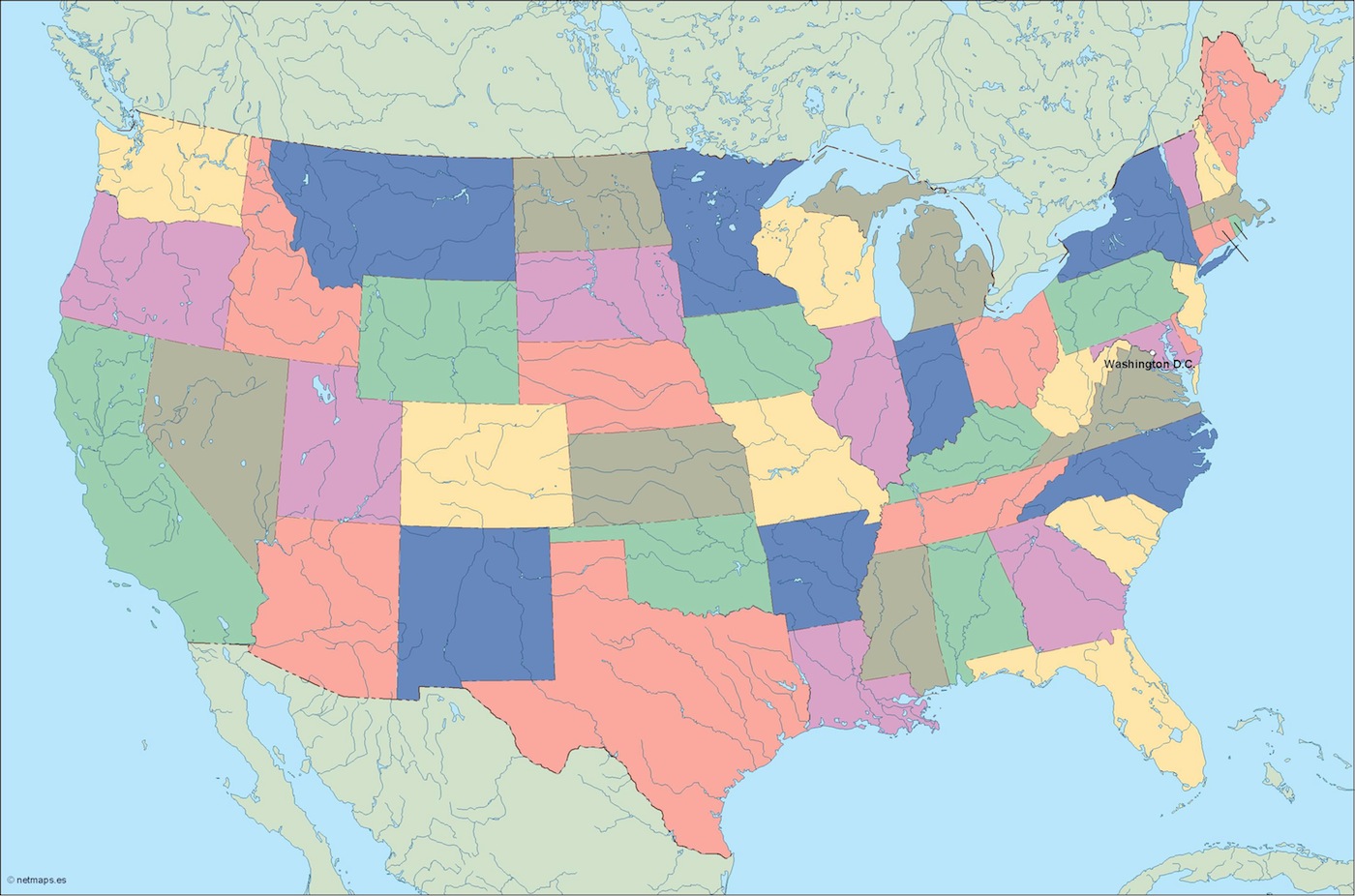 Usa eps map vector