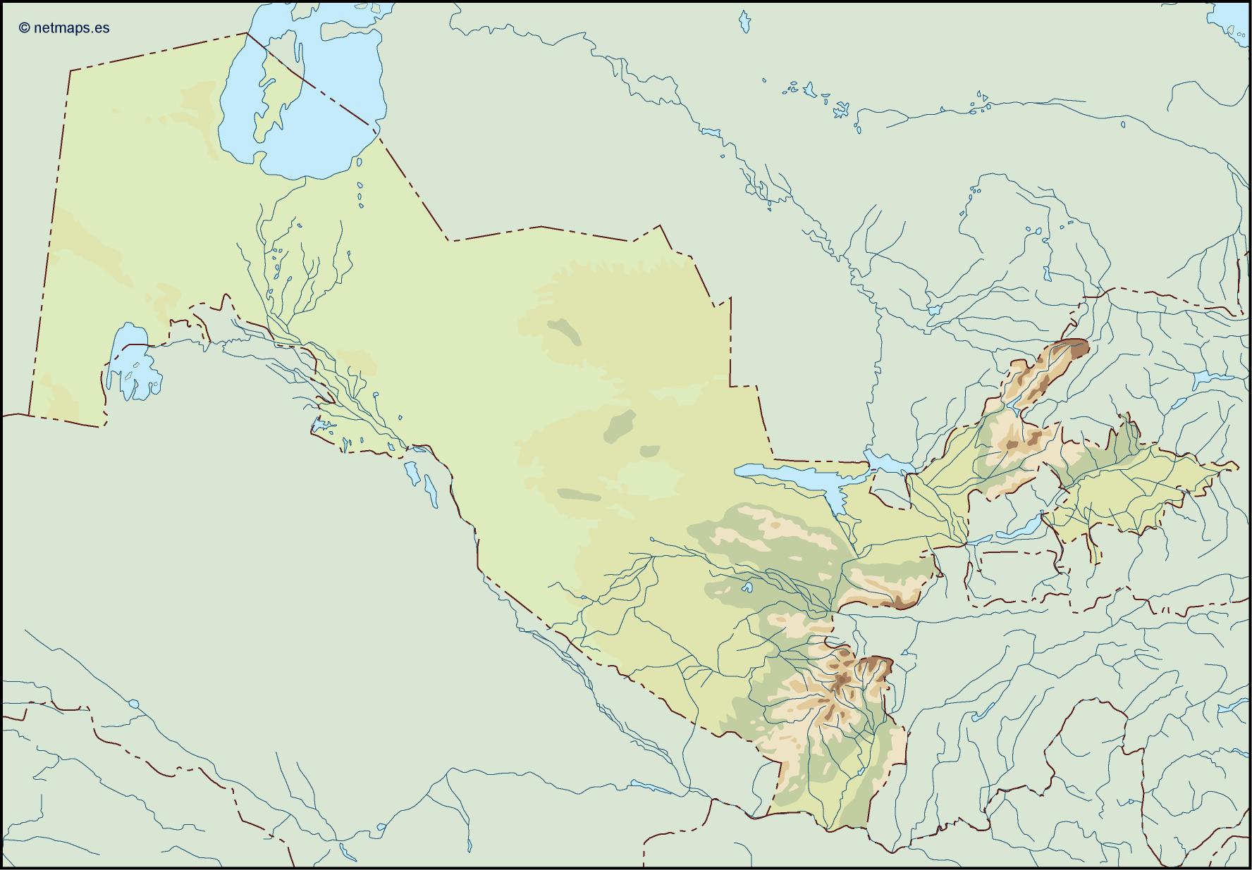 Uzbekistan illustrator eps map vector