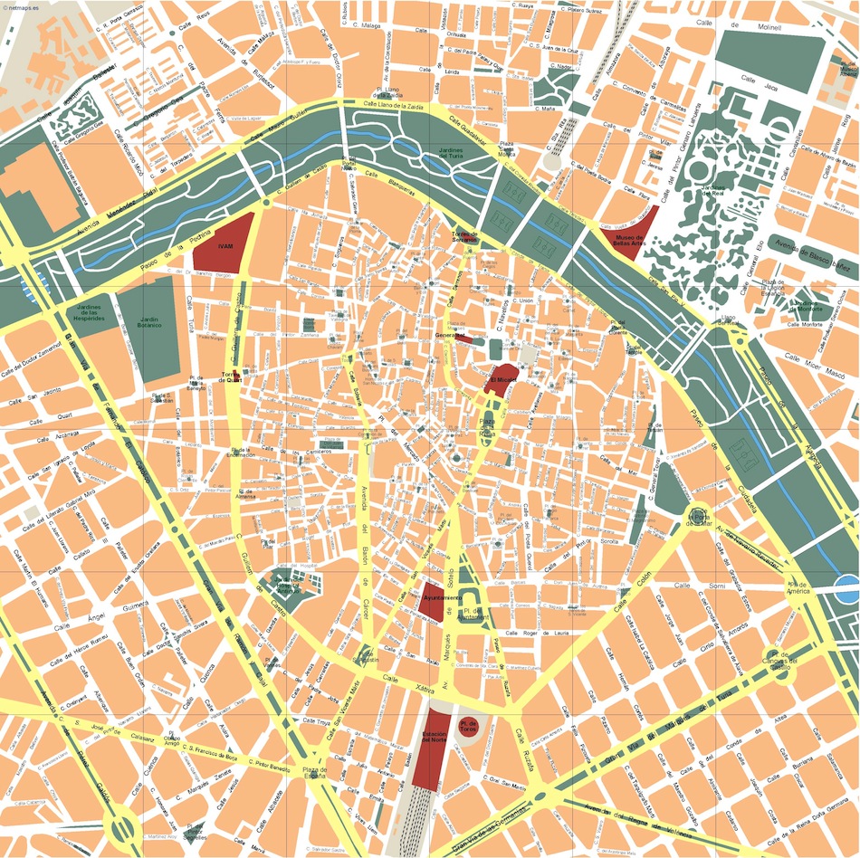 Valencia eps illustrator vector map