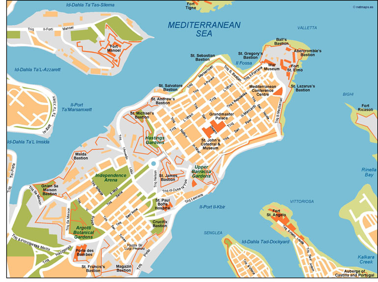 Valleta Illustrator eps map vector