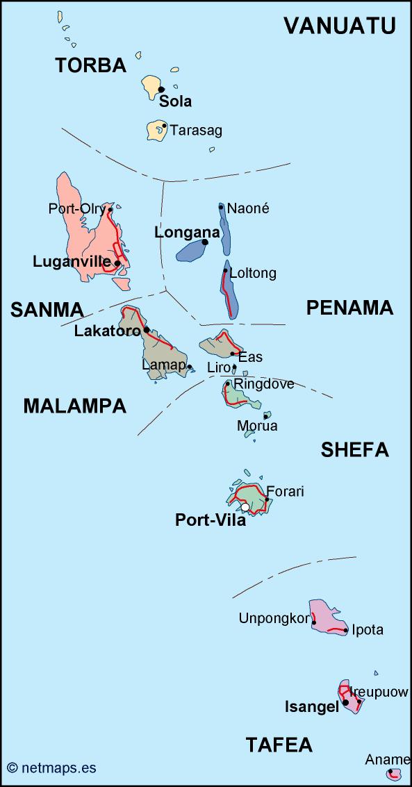 Vanuatu political eps map vector