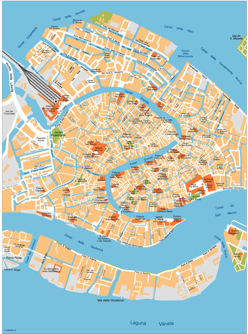 Venice Illustrator eps map vector