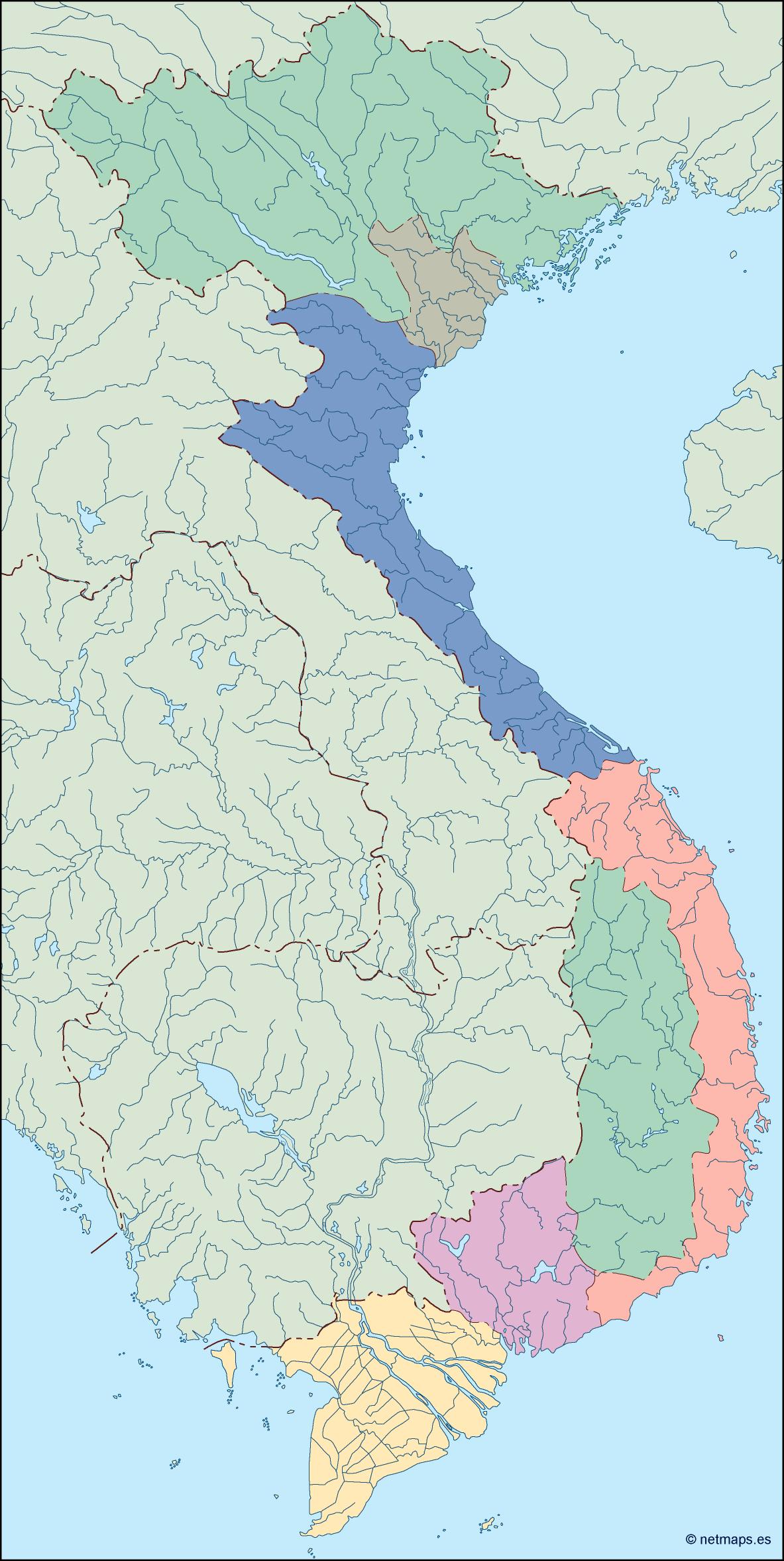 Vietnam blind eps map vector