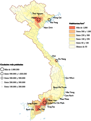 Vietnam Population eps map vector