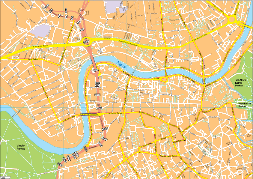 Vilnius Vector EPS map vector