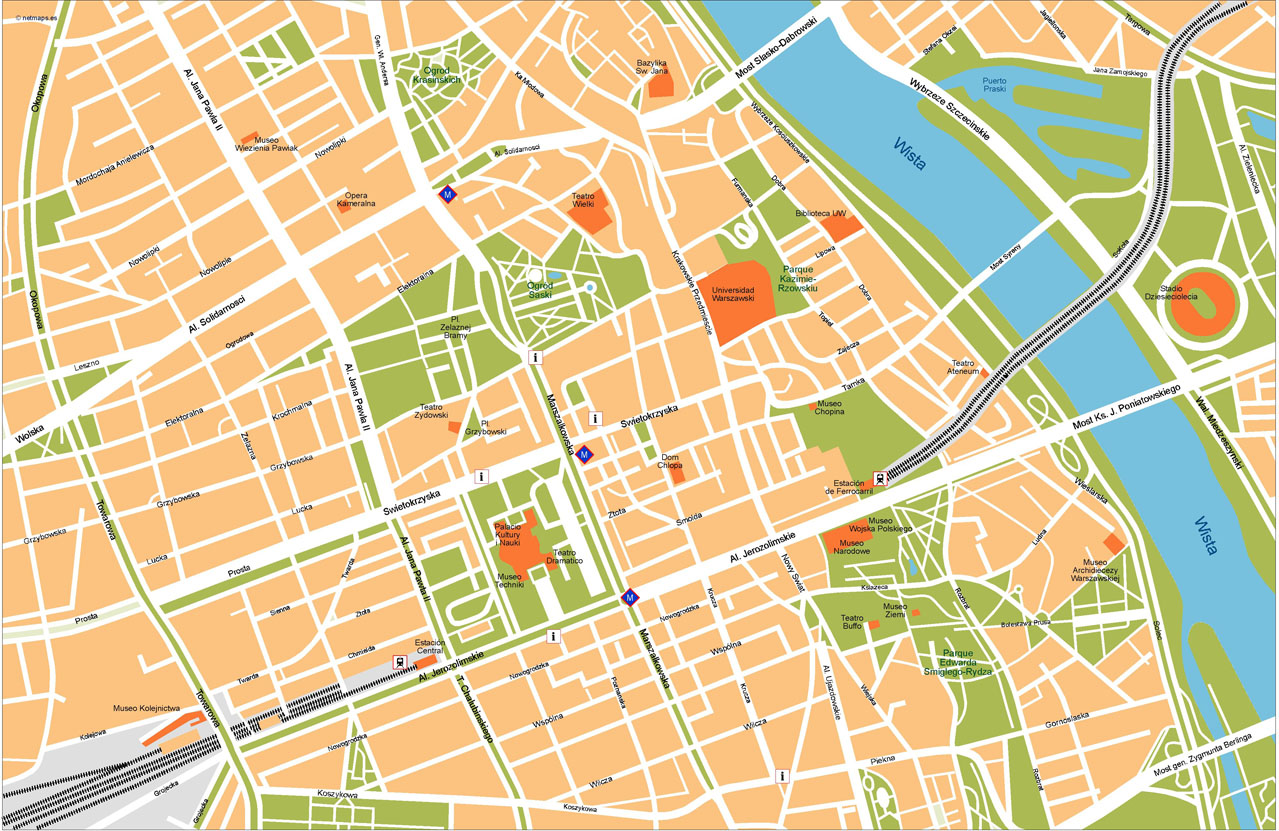Warsaw Illustrator eps map vector