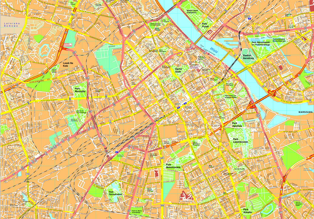 Warsaw eps map vector