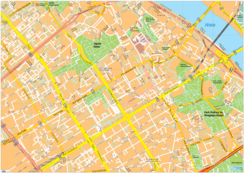 Warsaw Vector EPS map vector
