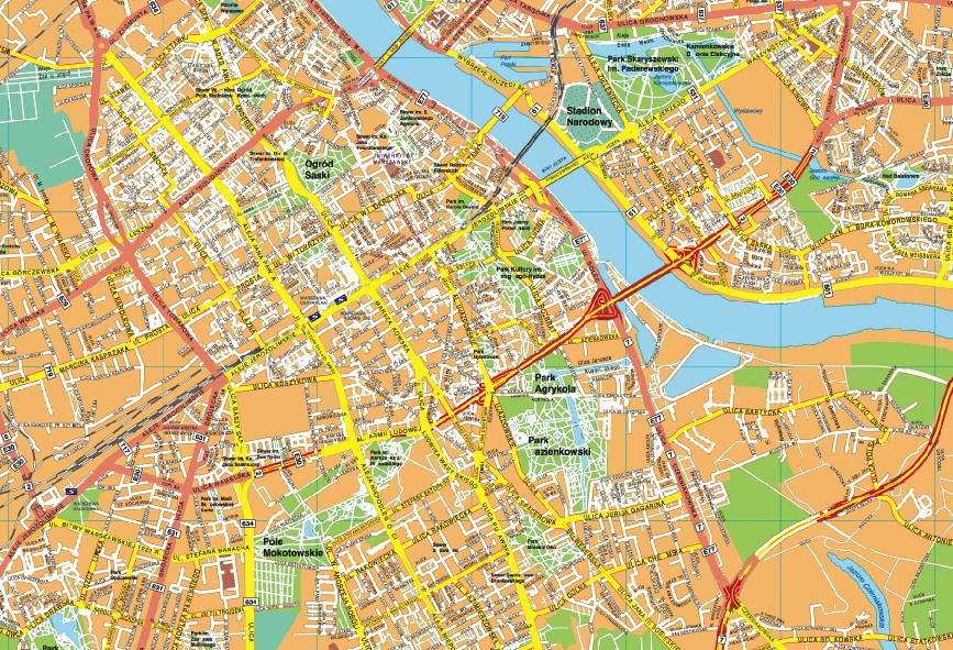 Warszawa EPS map vector