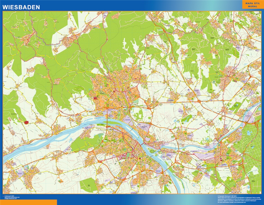Wiesbaden karte illustrator eps