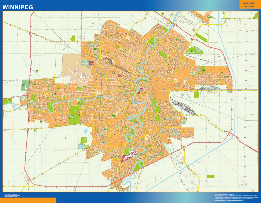 Winnipeg eps map vector