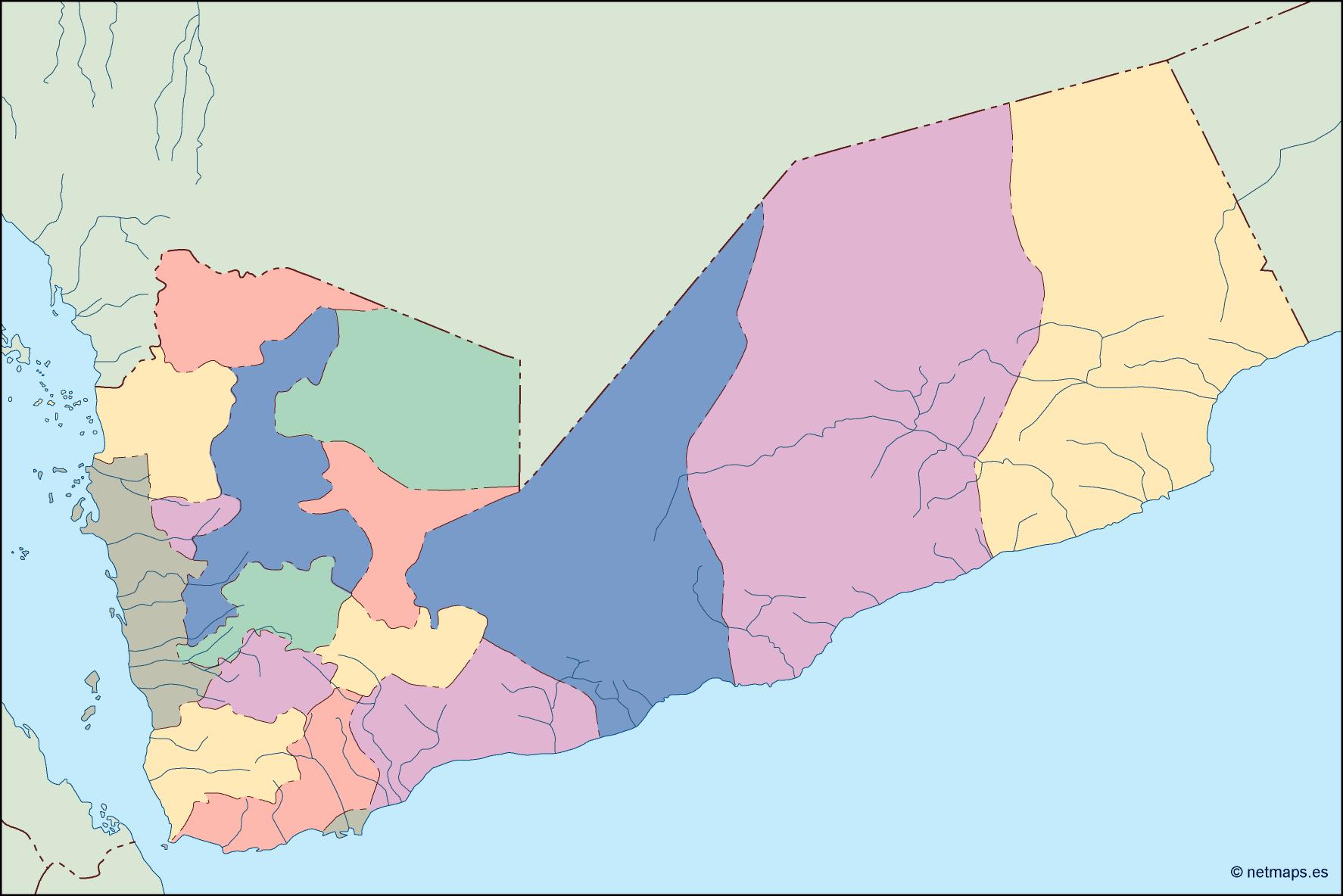 Yemen blind eps map vector