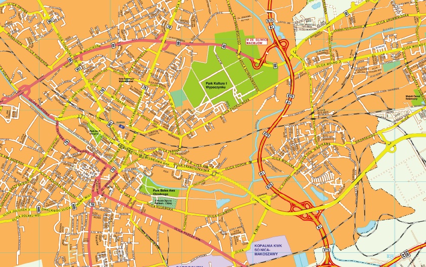 Zabrze EPS map vector