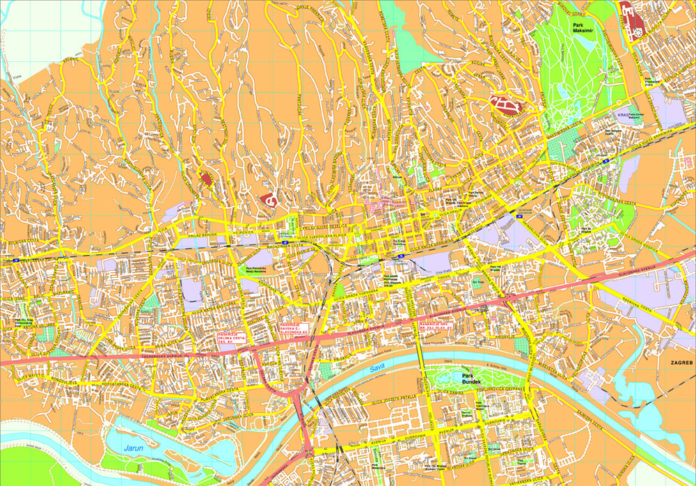 Zagreb eps map vector