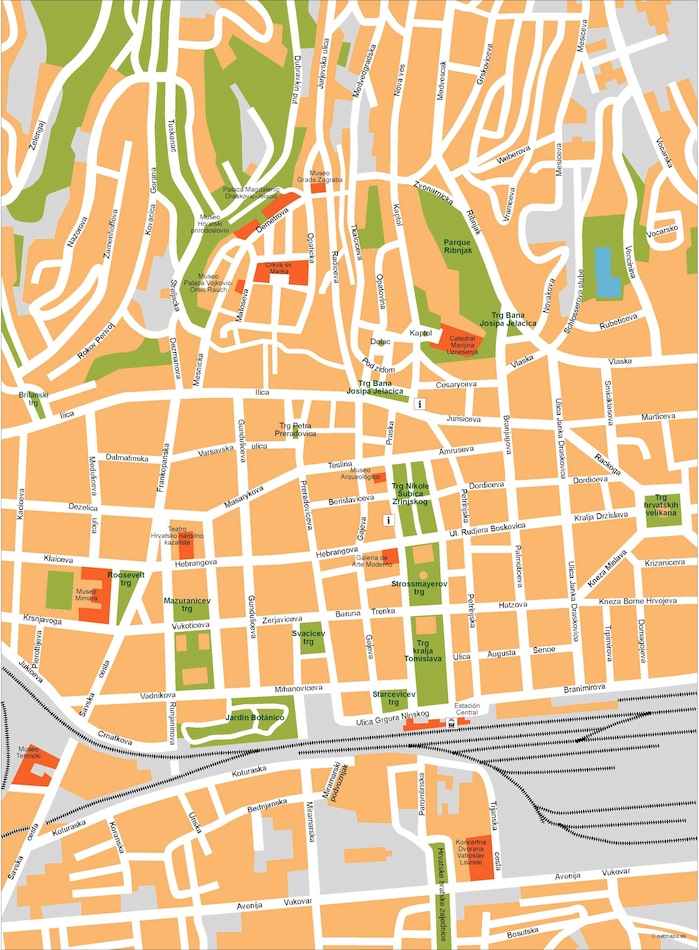 Zagreb eps illustrator vector map