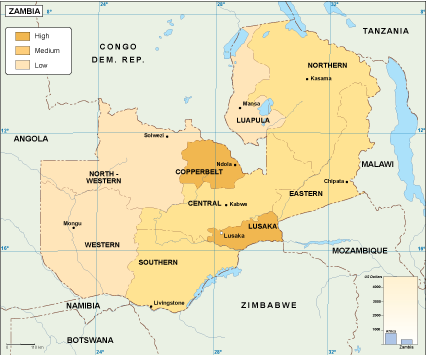 Zambia economic eps map vector
