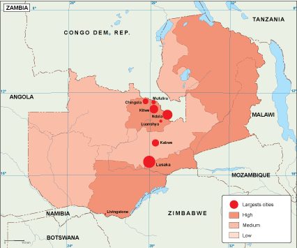 Zambia population eps map vector