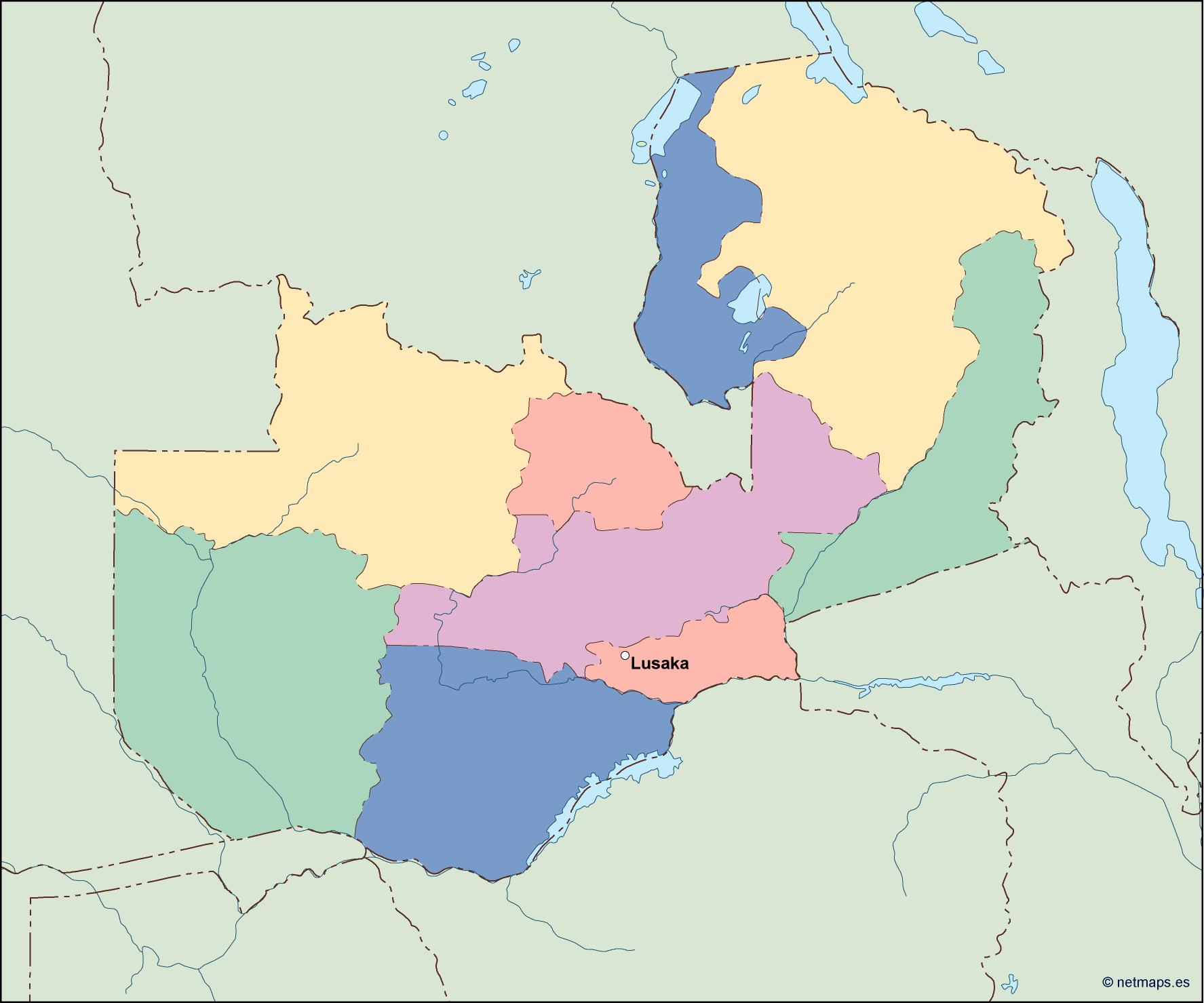 Zambia eps map vector