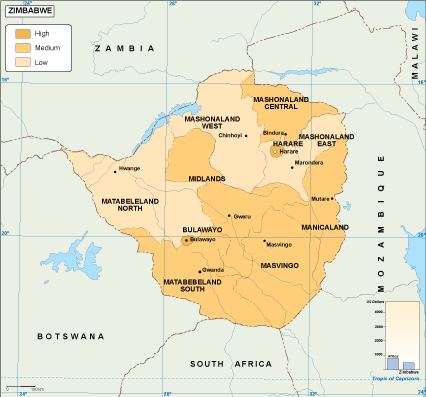 Zimbabwe economic eps map vector