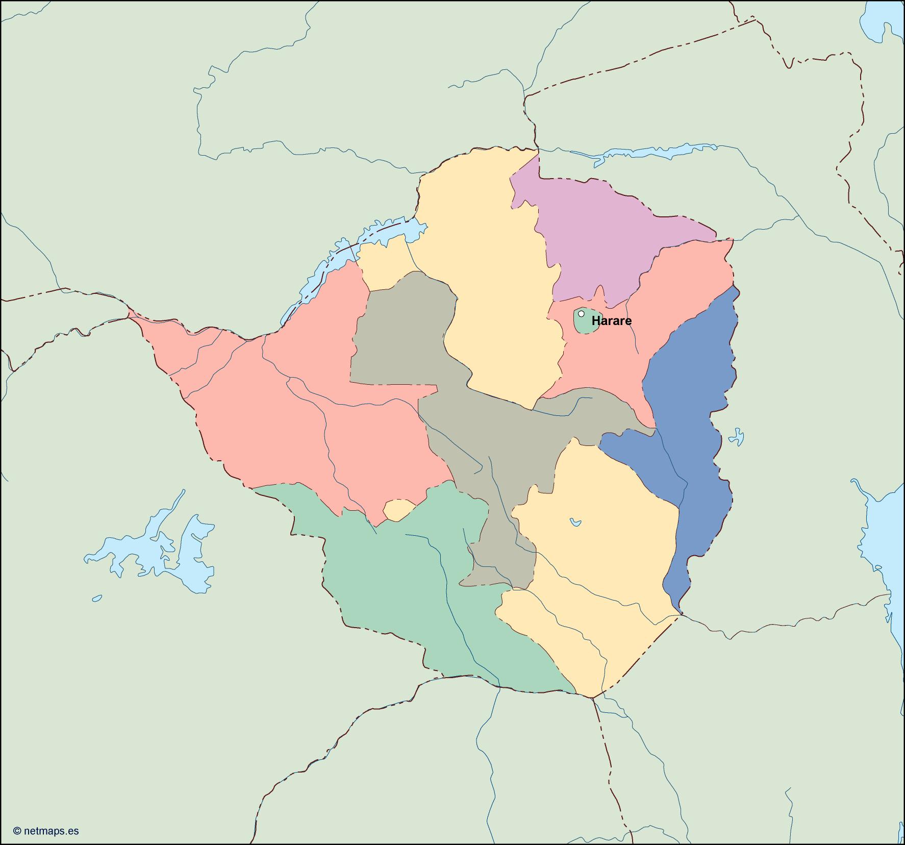 Zimbabwe eps map vector