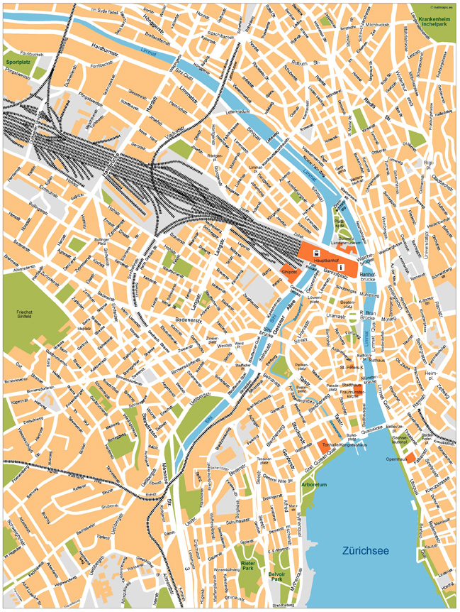 Zurich Illustrator eps map vector