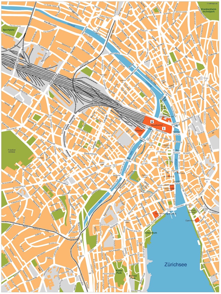 Zurich eps illustrator vector map