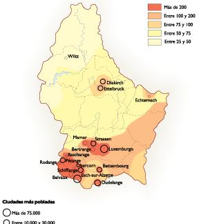 Luxembourg Population eps map vector