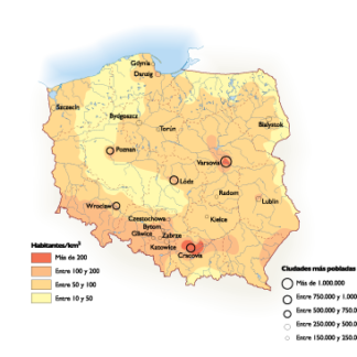Poland Population eps map vector