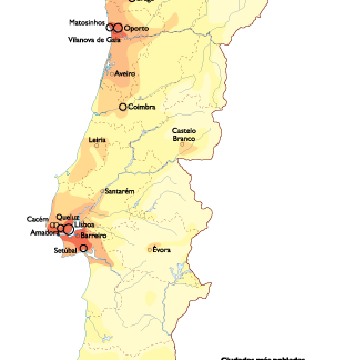 Portugal Population eps map vector