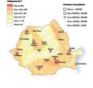 Romania Population eps map vector